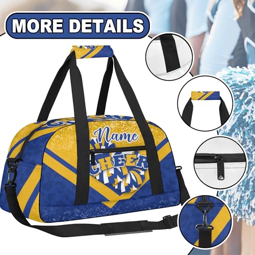 Personalized Cheer Duffle Bag for Cheerleaders, Custom Cheerleading Gym Bag for Women, Cheer Duffel Bag with Name (Gold&Navy)3
