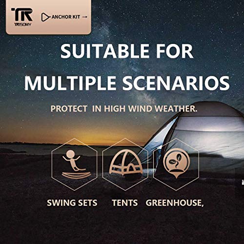 TRISOMY Trampoline Stakes Heavy Duty Trampoline Parts Corkscrew Shape Steel Stakes Anchor Kit for Trampolines