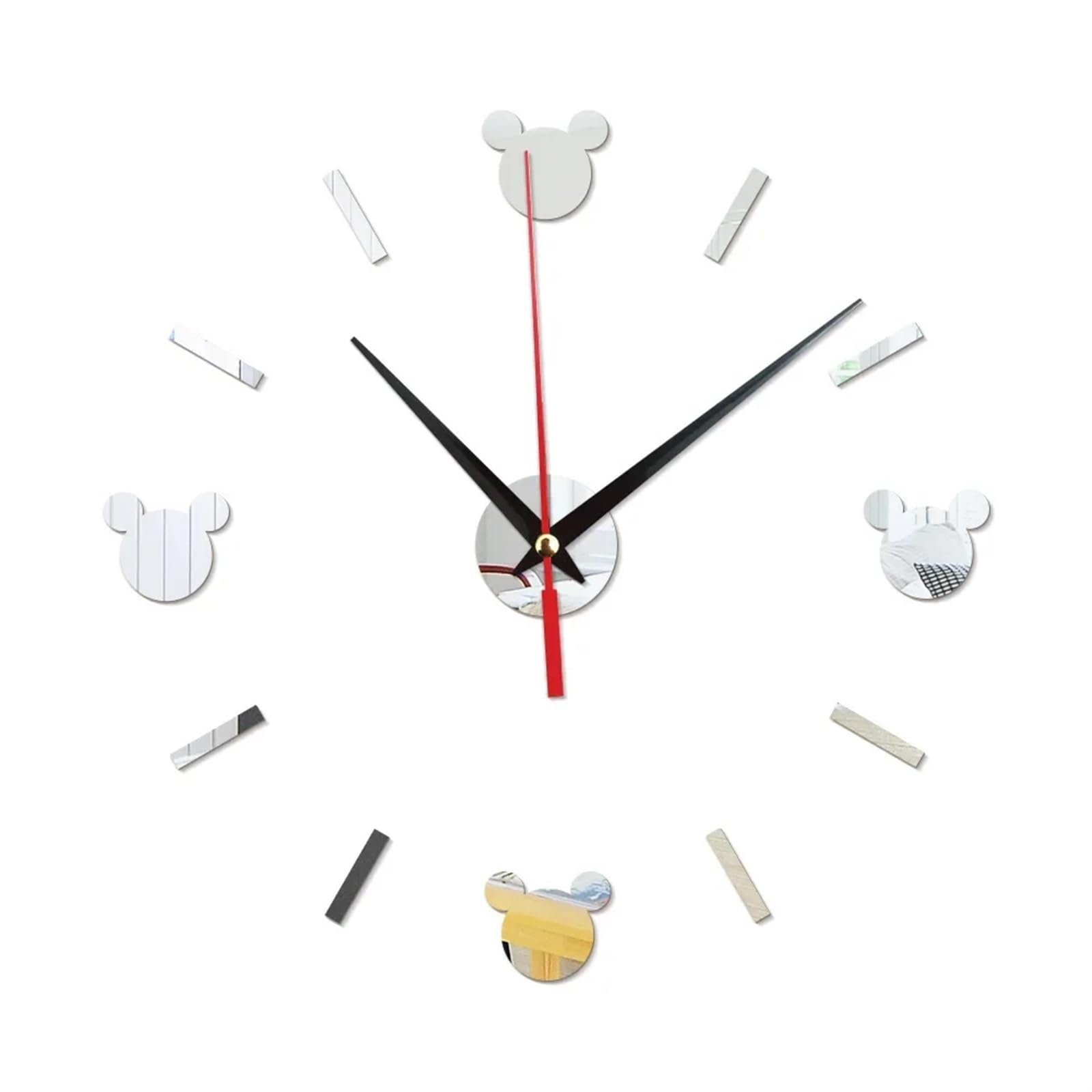 ZPFDSG Wall Sticker Clock Mirror Living Room Wall Clock 3D Mute Cartoon DIY Sticker Clocks Decoration Dining Decor