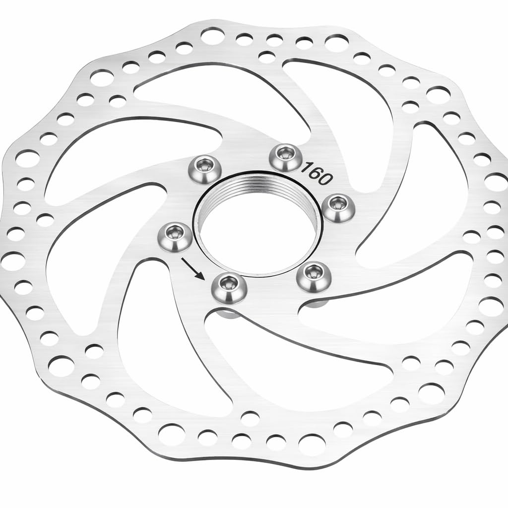 Brake Rotor 160mm Brake Disc Freewheel Threaded Hubs Disc Brake 6 Bolt Floating Disc Brake Rotor