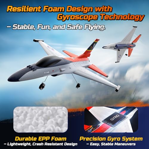 Image of DEERC 4CH F-16 Style RC Plane for Adults,Hobby Remote Control Airplane