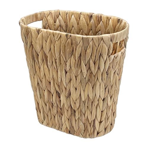 Caneca de basura de baño tejido a mano de junco miniatura 1