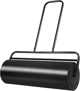 Goplus Lawn Roller, Push/Pull/Tow Behind Water/Sand Filled Steel Sod Drum Roller with U-Shaped Handle, Yard Roller for Garden Backyard Grass, 13 Gallon/48 L, 24