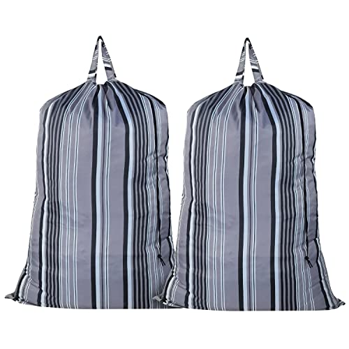 MAIBGALH Laundry Bag with Handles and Drawstring Closure, Laundry Bags Extra Large Heavy Duty, Laundry Room and Dorm Room Essentials, Suitable for Travel and Outdoors, Grey 2Pack.