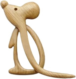 女性のための木製ブローチピン-木製動物パターンのブローチピン、手作りの木製ピン、クラフトバッジ漫画ピン、かわいいショールピンスカーフバックルクラスプピン、快適な軽量ブローチ