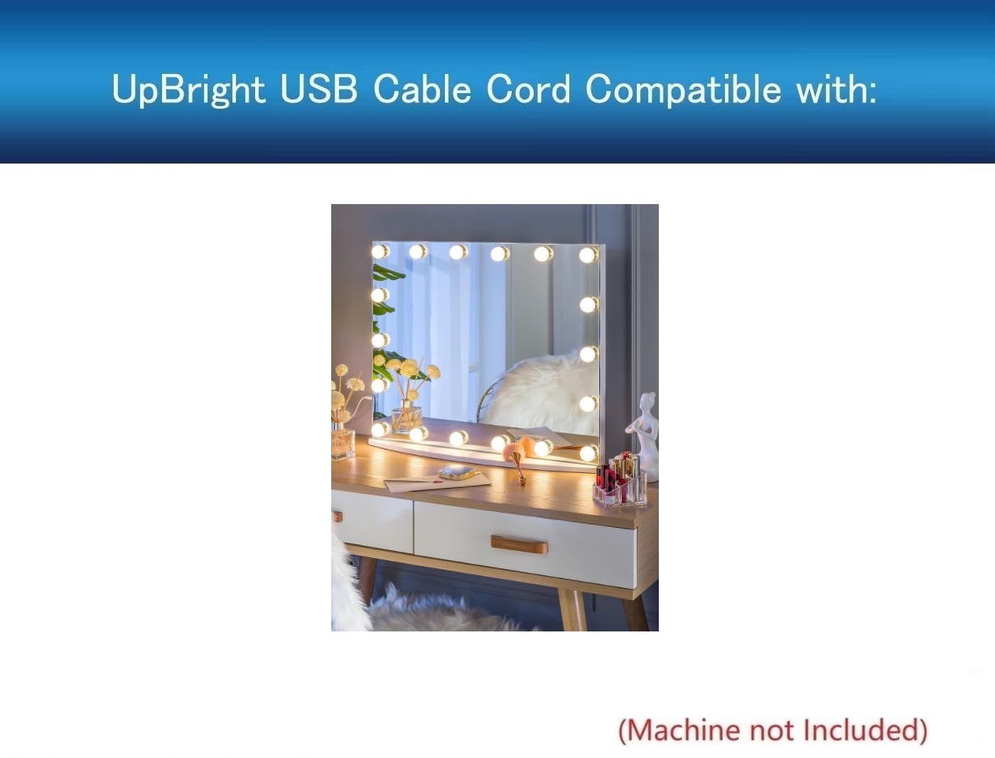 Replacement USB Charging Cable For LUXFURNI Starry7XLW Makeup Mirror