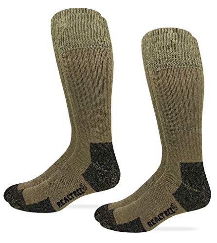 Realtree Mens Merino Wool Blend Non Binding Comfort Top Tall Boot Socks 2 Pair Pack