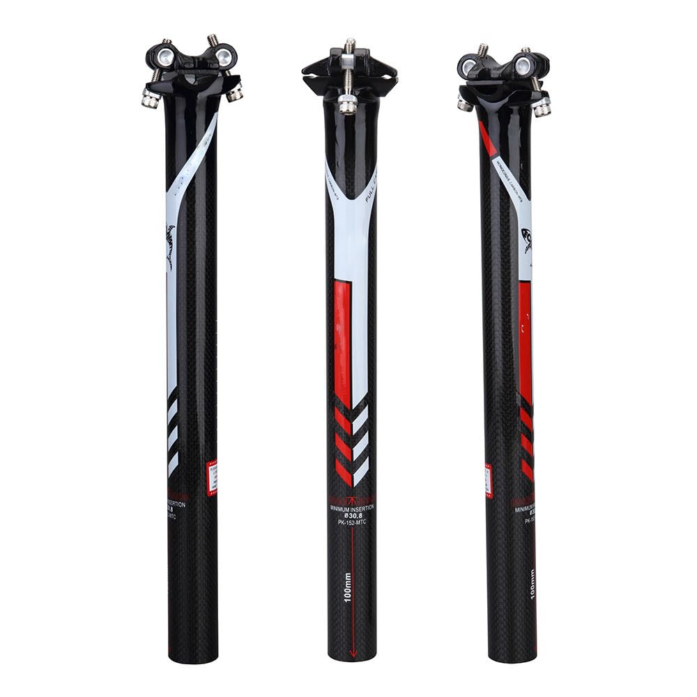 Sztyca podsiodłowa z włókna węglowego do rowerów wyścigowych i górskich, 27,2/30,8/31,6 mm, 350/400 mm, sztyca siodełka MTB