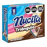 Nucita trisabor en forma triangulo con galleta, paquete de 12 piezas