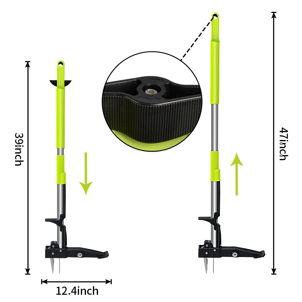 Gardtech Extractor de Malas Hierbas de pie, Extractor de Malas Hierbas de Mango Largo de 40-47 Pulgadas, Herramienta de deshierbe de eliminación de Malas Hierbas de 4 Garras de Lujo
