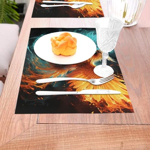 Set de table antidérapant lavable en vinyle pour cuisine et repas - 6