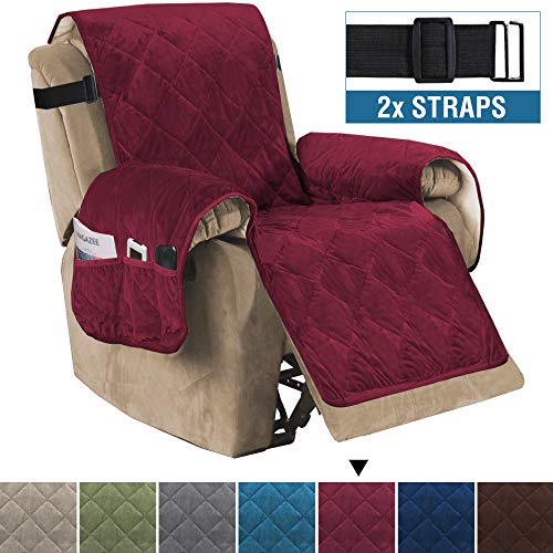H.VERSAILTEX Recliner Sofa Slipcover Slip Resistant Quilted Velvet Plush Recliner Cover Furniture Protector