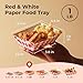 Fit Meal Prep [250 Pack 1 lb Paper Food Boats Heavy Duty Disposable Food Trays, Red Check Nacho Tray for Parties Fairs Picnics Carnivals, Holds Sause Candies Nut Grease Resistant