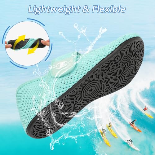Image of Water Shoes for Women Men Barefoot Beach Swim Aqua Socks Summer Wide Slides Sandals Quick Dry Pool River Sea Sock Shoes