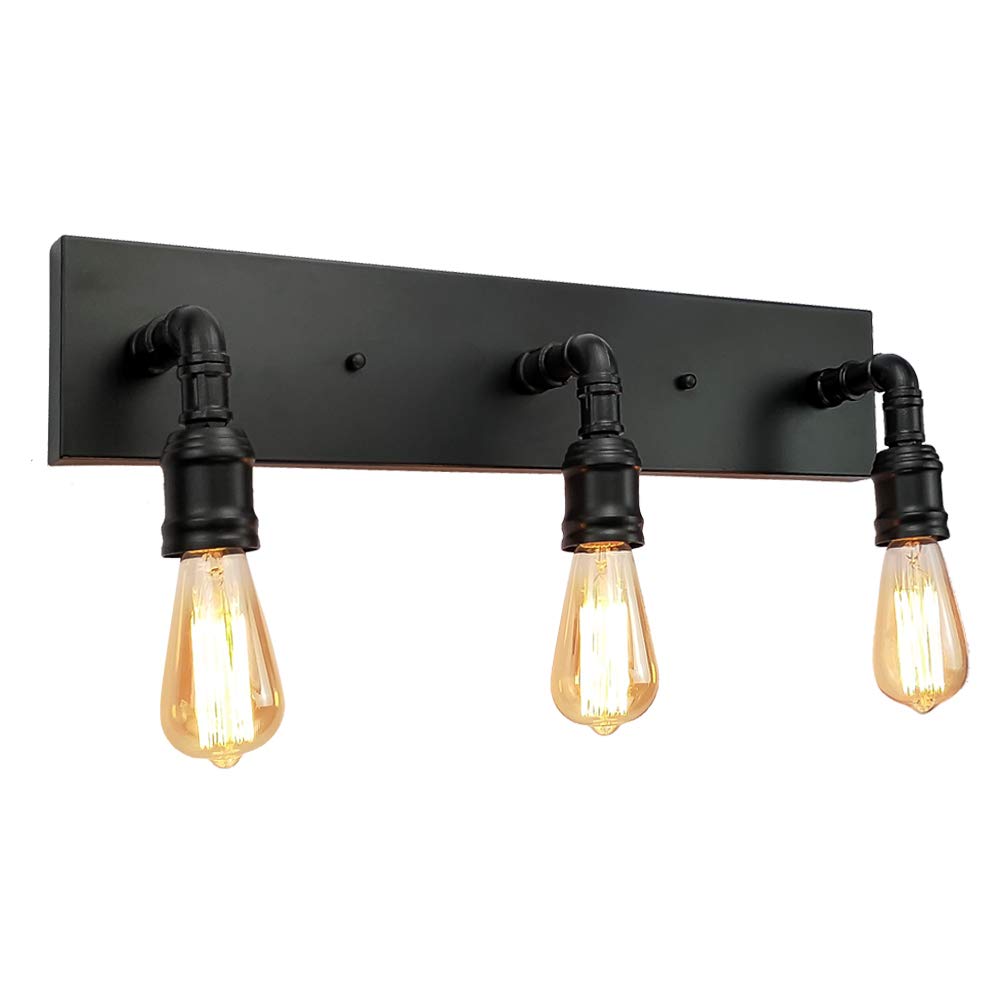 Bathroom Vanity Light Fixture, Farmhouse Water Pipe Wall Sconce for Powder Room,Industrial Wall Light for Dressing Room, Bedroom, Entryway (3 Lights)