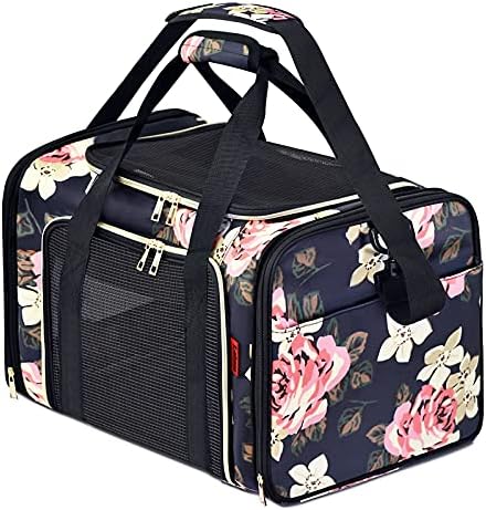 SUPPETS Dog Carrier Airline Approved Cat Carrier Pet Carrier Breathable Mesh Pet Travel Carrier for Dogs Cats with Washable Portable Mat,Detachable Shoulder Strap