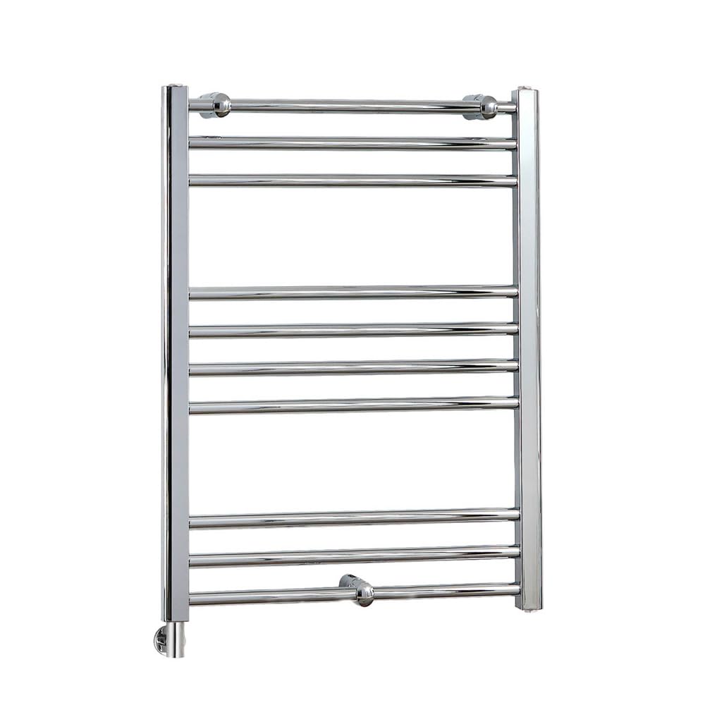 Milano Kent 400W Chrome Straight Bar Electric Heated Towel Rail Cable Cover - 800mm x 600mm