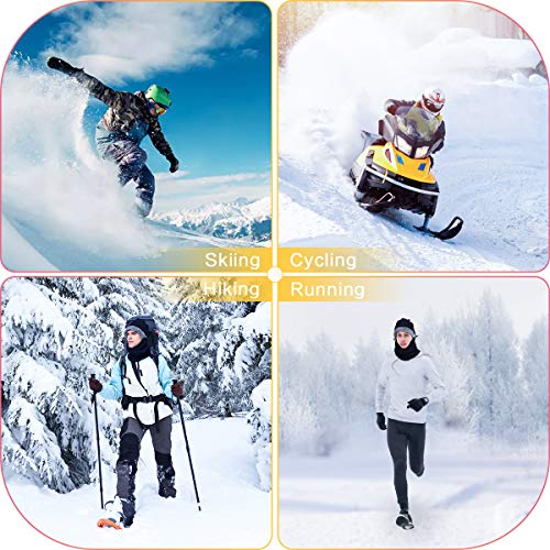 Balaclava Face Mask Winter Cold Weather Fleece Hood Neck Warmer for Men Women Black - Thumbnail 7