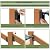 ZABFOLH 4 Pair 30 Deck Railing Bracket Stair Connector 201 Stainless Steel 2"X4" (Actual 1.5"X3.5") Suitable for Deck Railing, Staircase Handrail, Wooden Column Fence