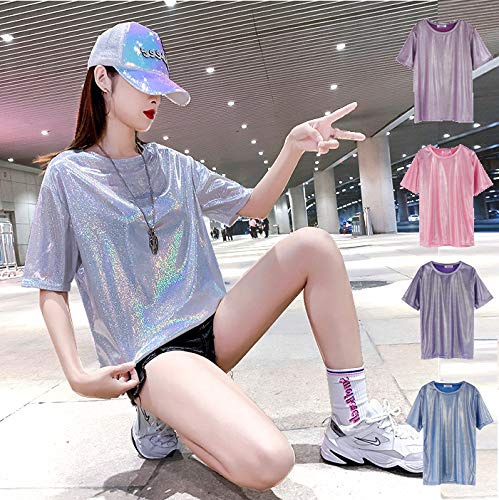 Amazon.co.jp: ラメTシャツ ヒップホップ ラメ きらきら トップス 半袖 