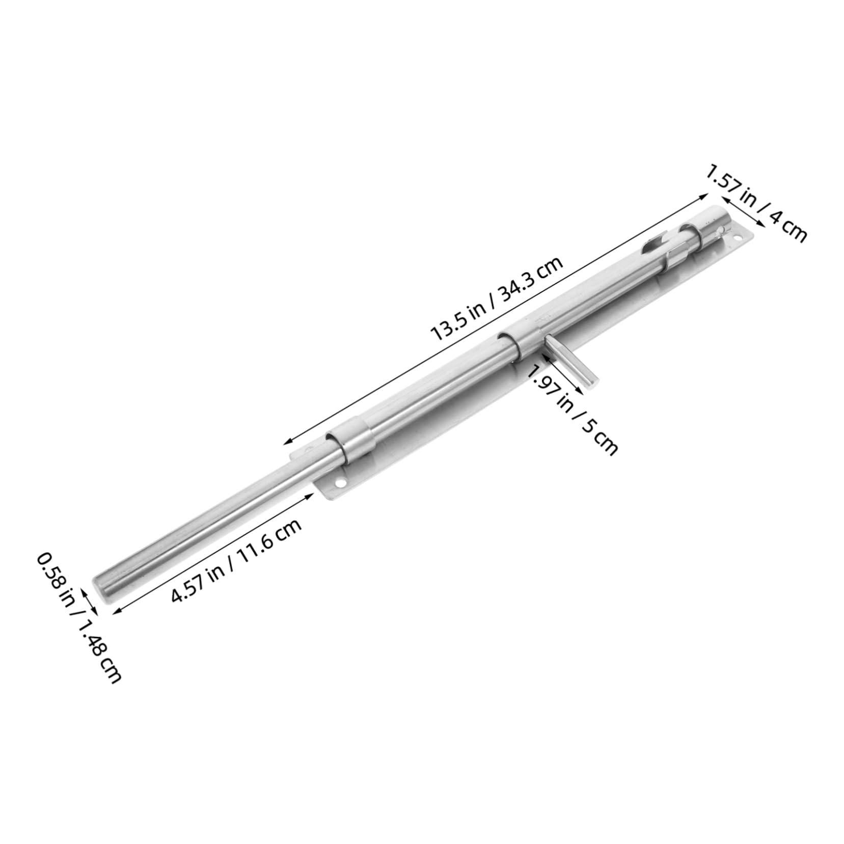 Loquet de Porte de Grange en Acier Inoxydable Argenté, Verrou Renforcé