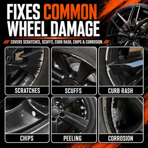 Image of Wheel Scratch Repair Kit, High Gloss Black Rim Paint Pen-Curb Rash