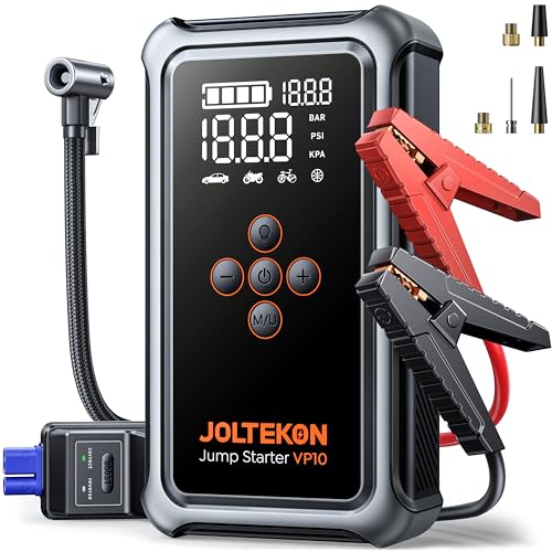 Joltekon Jump Starter with Air Compressor, 5000A Portable Car Battery Jumper Starter(ALL Gas/10L...