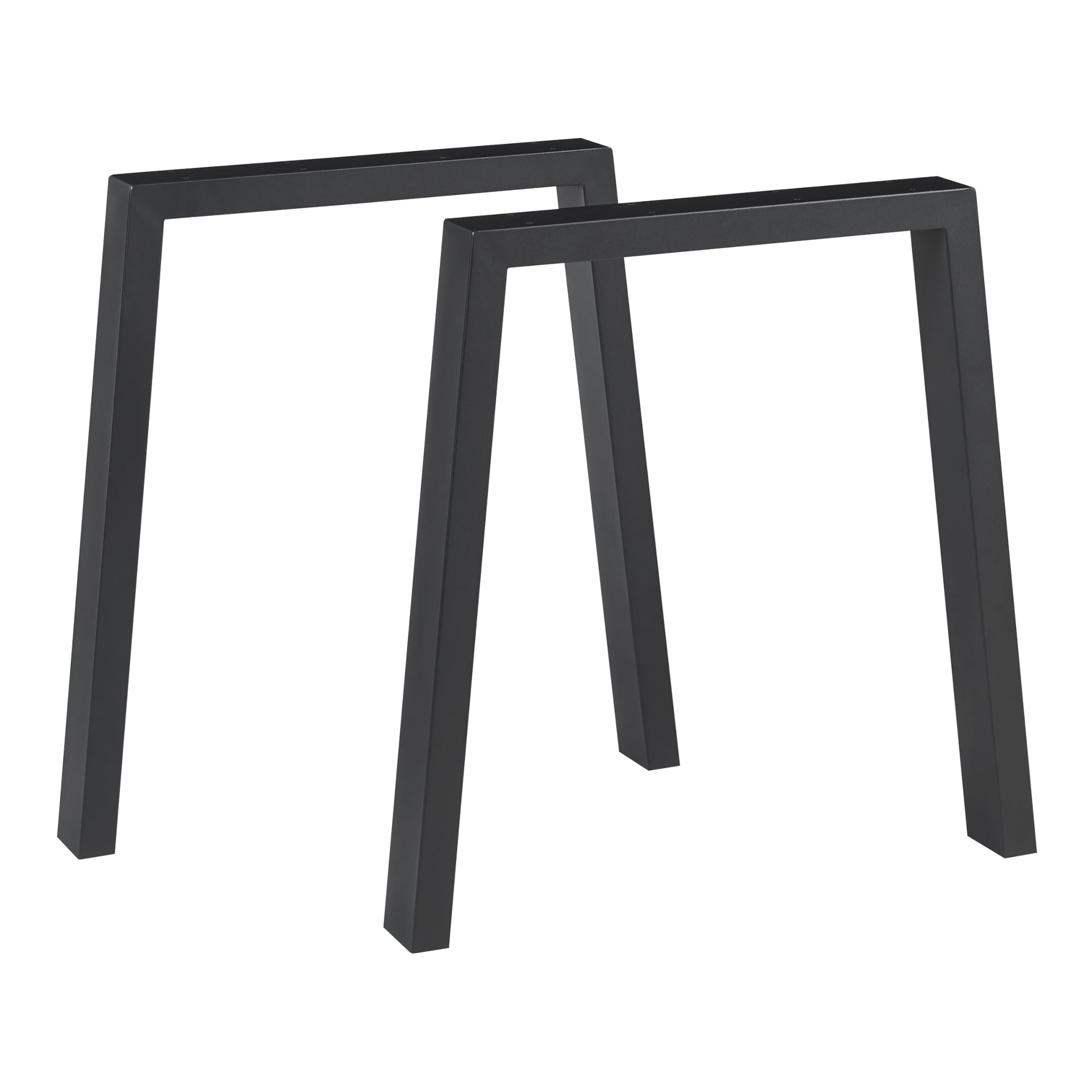 en.casa Tischbeine im 2er-Set: Höhenverstellbare Metallbeine, 72 x 70 cm, Schwarz