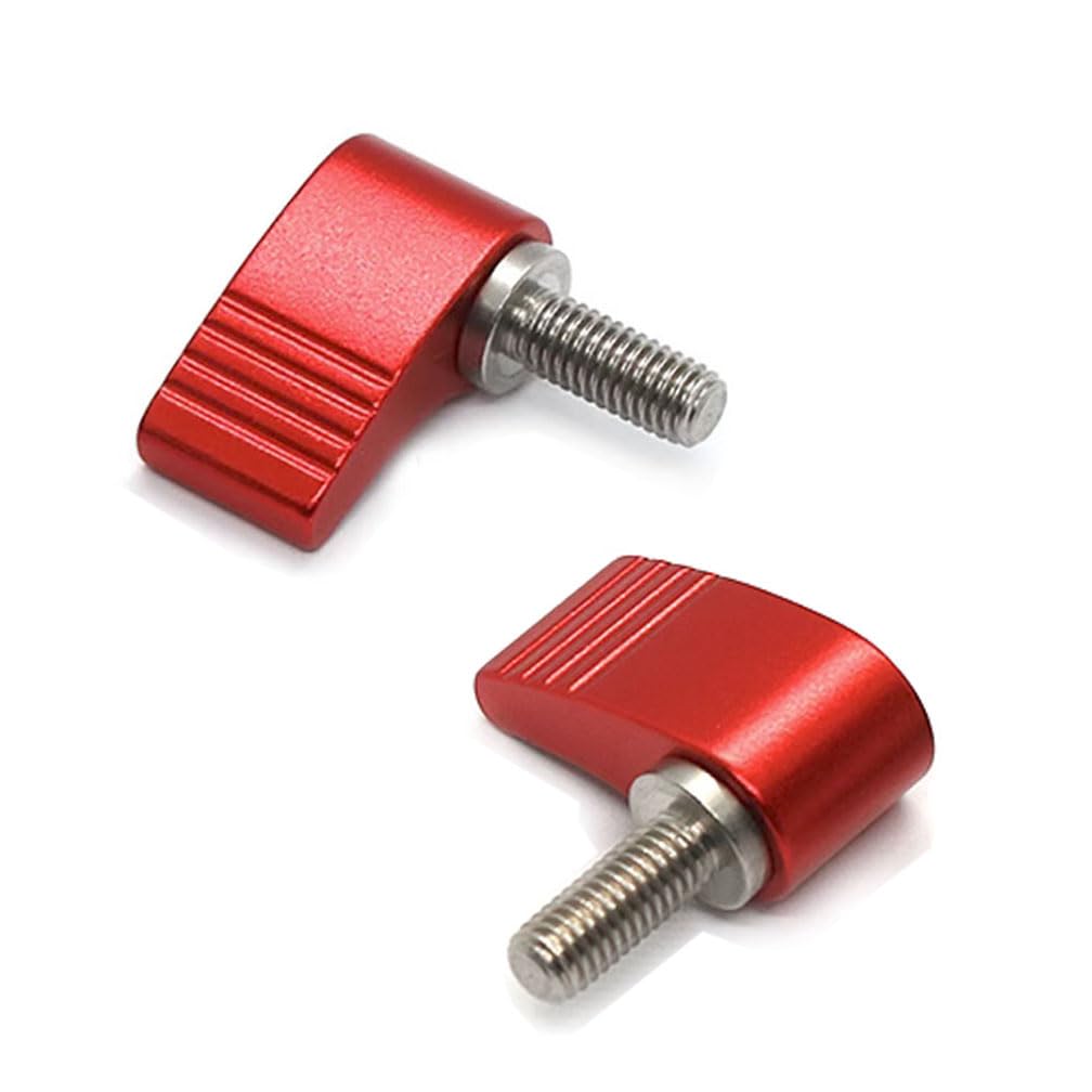 M8x14mm Screws with Handle Thumb Screws Male Threading Rotating Knob Adjustable Thumb Screw Rotating Knob with Single Wing 2pcs (M8 x 14 mm, Red)