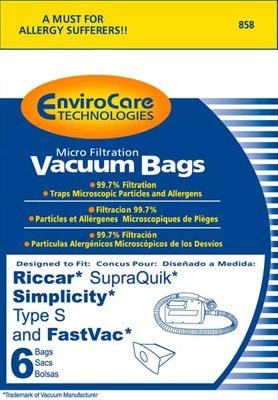Riccar RSQ-6 SupraQuick Replacement Paper Bag- 6 Bags