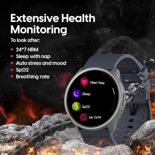 Image of Fastrack Limitless FR1 Pro Smart Watch with 1.39 inch AMOLED Display|360 * 360 Resolution & 600 Nits|SingleSync BT Calling|Advanced Multisport Modes|Auto Stress & Mood Monitor|Passcode Protection & SOS