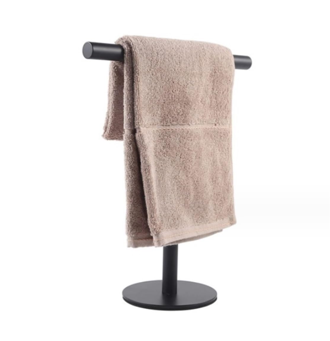 Piantana Portasciugamani Portasciugamani da Terra Portasciugamani A Forma Di T In Acciaio Inossidabile Per Portasciugamani Da Bagno Da Appoggio Portasciugamani Autoportante (Color : Svart, Size : 27