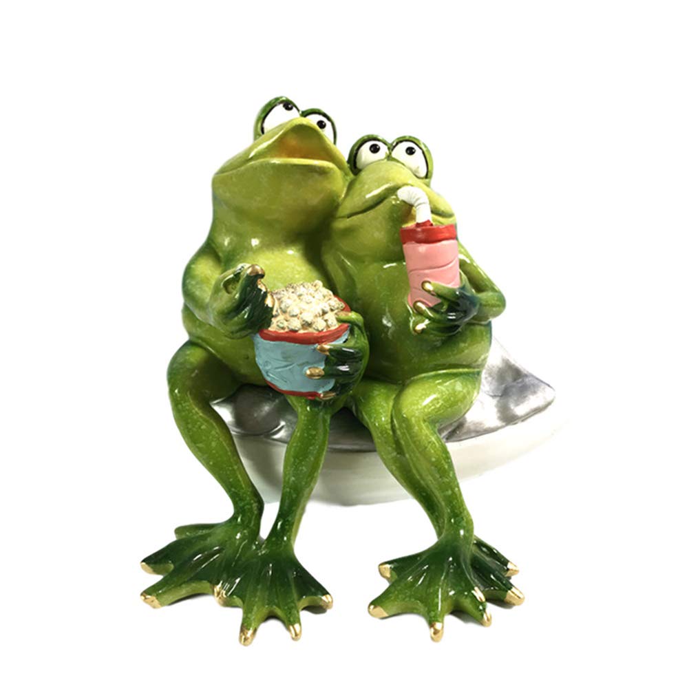 Sculpture de couples de grenouille en résine pour décoration de maison créative