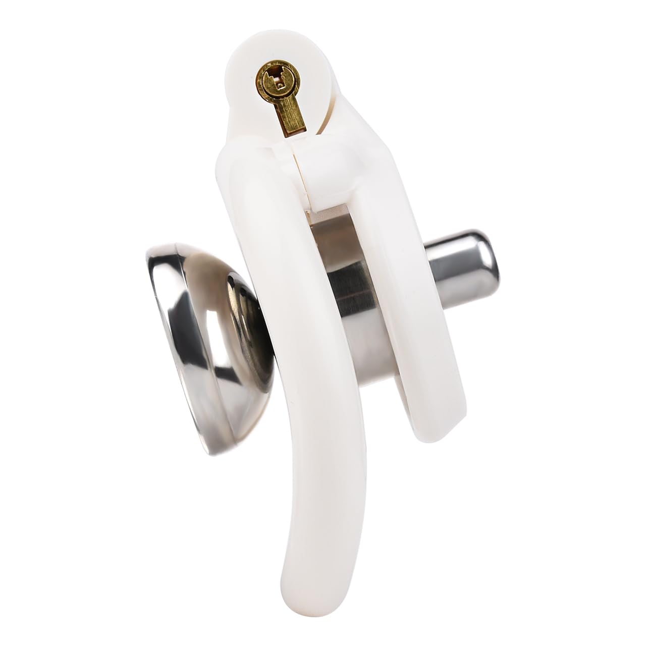 Flat Chastity Cage - Cock Cage, Male Chastity Devices with Urine Divertor, 2 Keys, and 4 Size Rings - Resin & Stainless Steel Pink Sissy BDSM Male Sex Toys (Pink, Original): original White