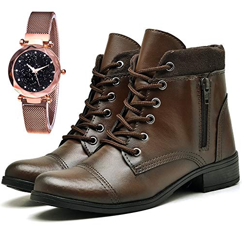 Bota Coturno Cano Curto Com Relógio Gold Feminino DUBUY 210FDB Tamanho:35;cor:Marrom;gênero:Feminino