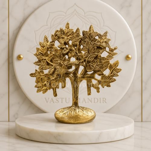 Image of Brass Kalpavriksha Tree, Vastu Remedy for Prosperity (18 cm, 580 g)