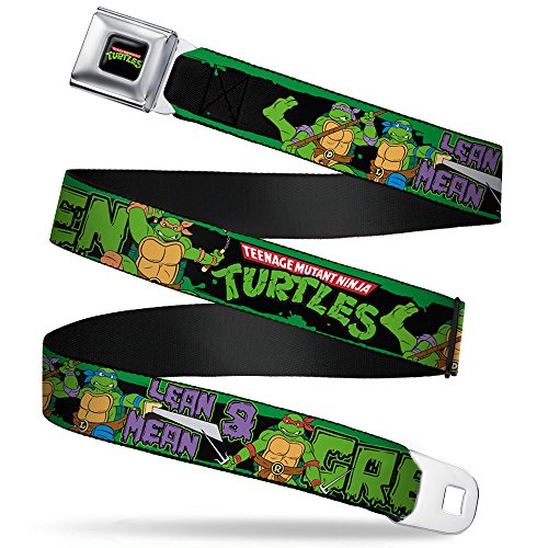 Buckle-Down Seatbelt Belt - Classic TMNT Logo/Group Pose5/LEAN MEAN & GREEN - 1.0
