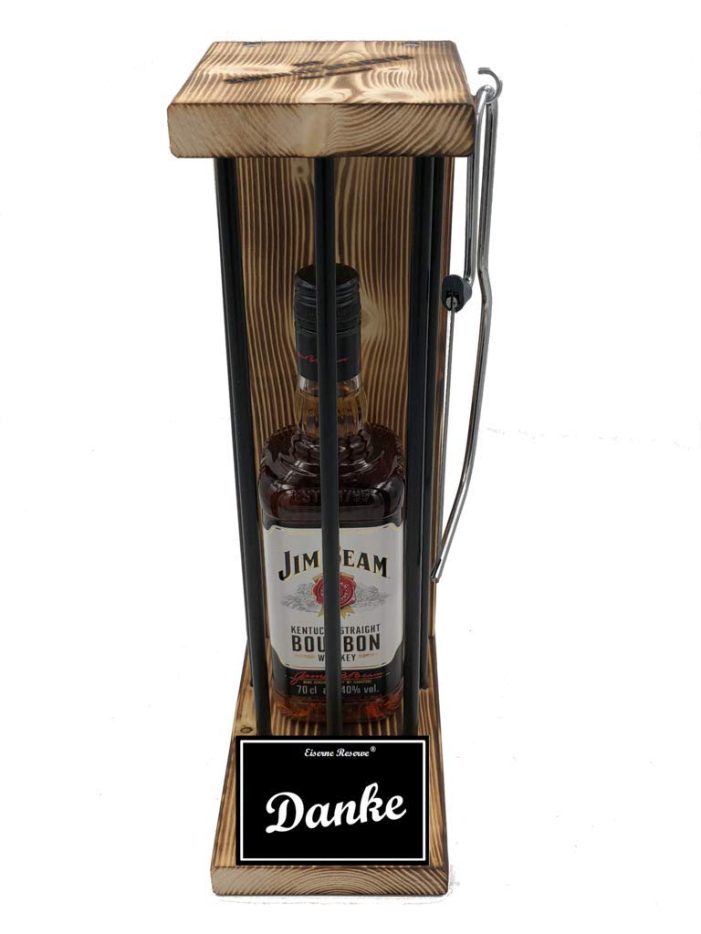 Jim Beam Geschenk Danke Geschenke Geschenk Dankeschön Eiserne Reserve Black Edition Text s/w Danke - Spirituosen Geschenkverpackung Bourbon Whisky (1 x 0.70 l)