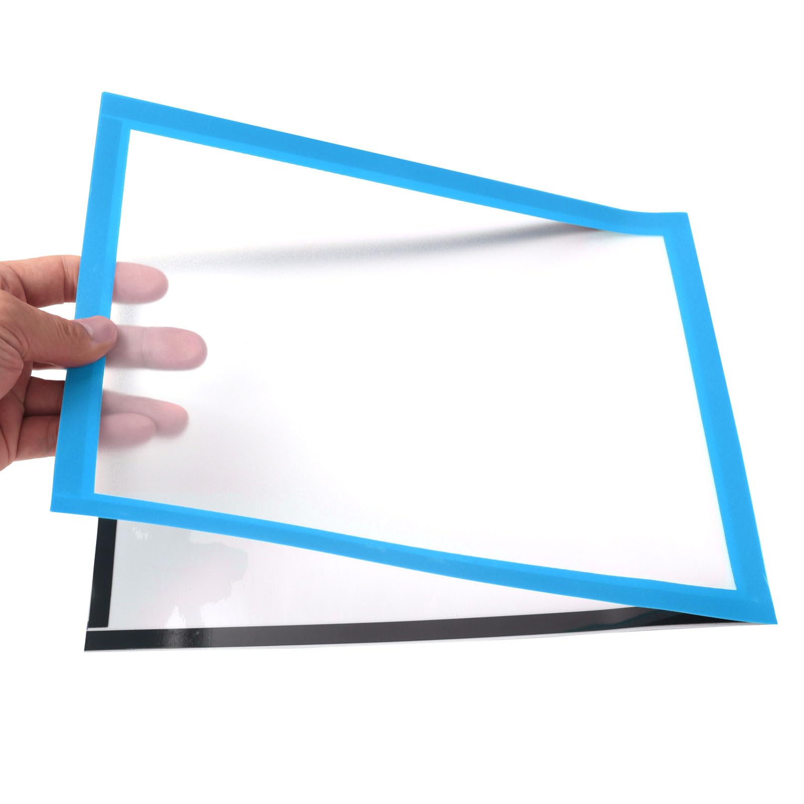 PATIKIL 8"X12" Magnétique Affichage Cadre, 5 Paquet A4 Auto-Adhésif Magnétique Panneau Support Double Fenêtre Panneau Support pour Mur Bureau Réfrigérateur, Bleu