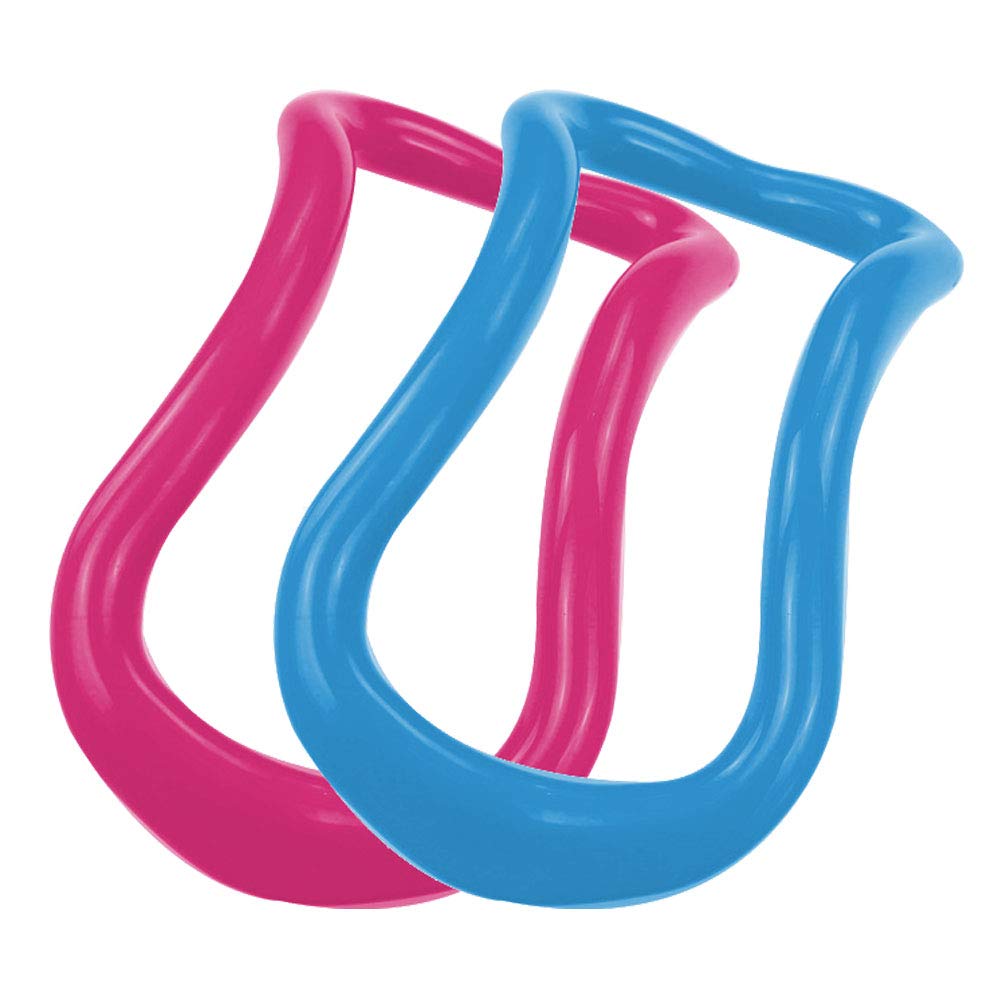 afdg Cerchi di Yoga Ring Pilates, Anello di Stretching Fitness, Pilates Fisioterapia Training Ring, Anello di Yoga per Massaggio Coscia e Polpaccio, Allenamento di Stretching (Blu e Rosa Rossa)