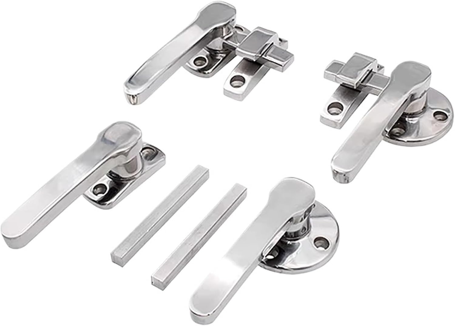304 Stainless Steel Sealed Buckle Door Lock Heavy-Duty Thickened Oven Steam Cinet Opening Handle 1Pcs(Single Door-L)
