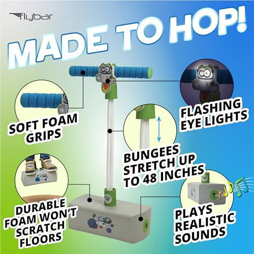 Image of Flybar My First Foam Pogo Jumper for Kids Fun and Safe Pogo Stick for Toddlers, Durable Foam and Bungee Jumper for Ages 3 and up, Supports up to 250lbs, Robot