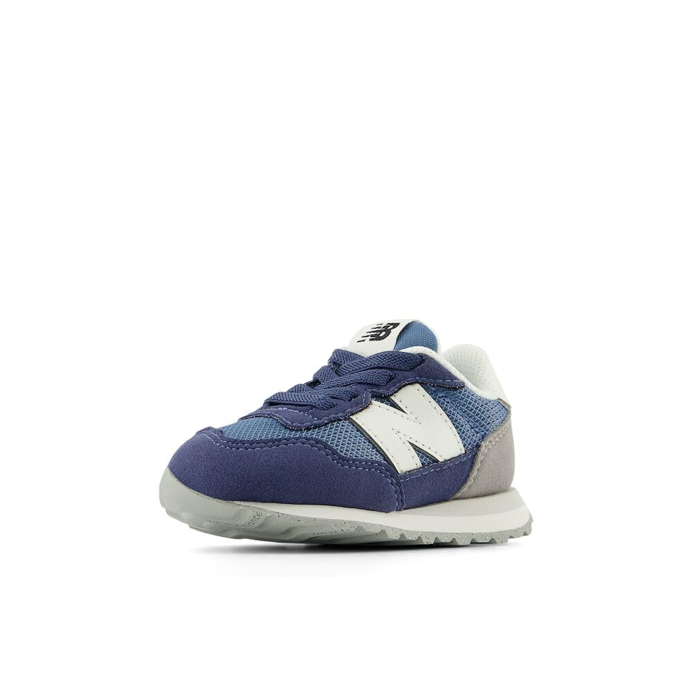 New Balance Kids 237 Bungee Sneaker, HERON BLUE/VINTAGE INDIGO, 2 M Infant (0-12 Months)