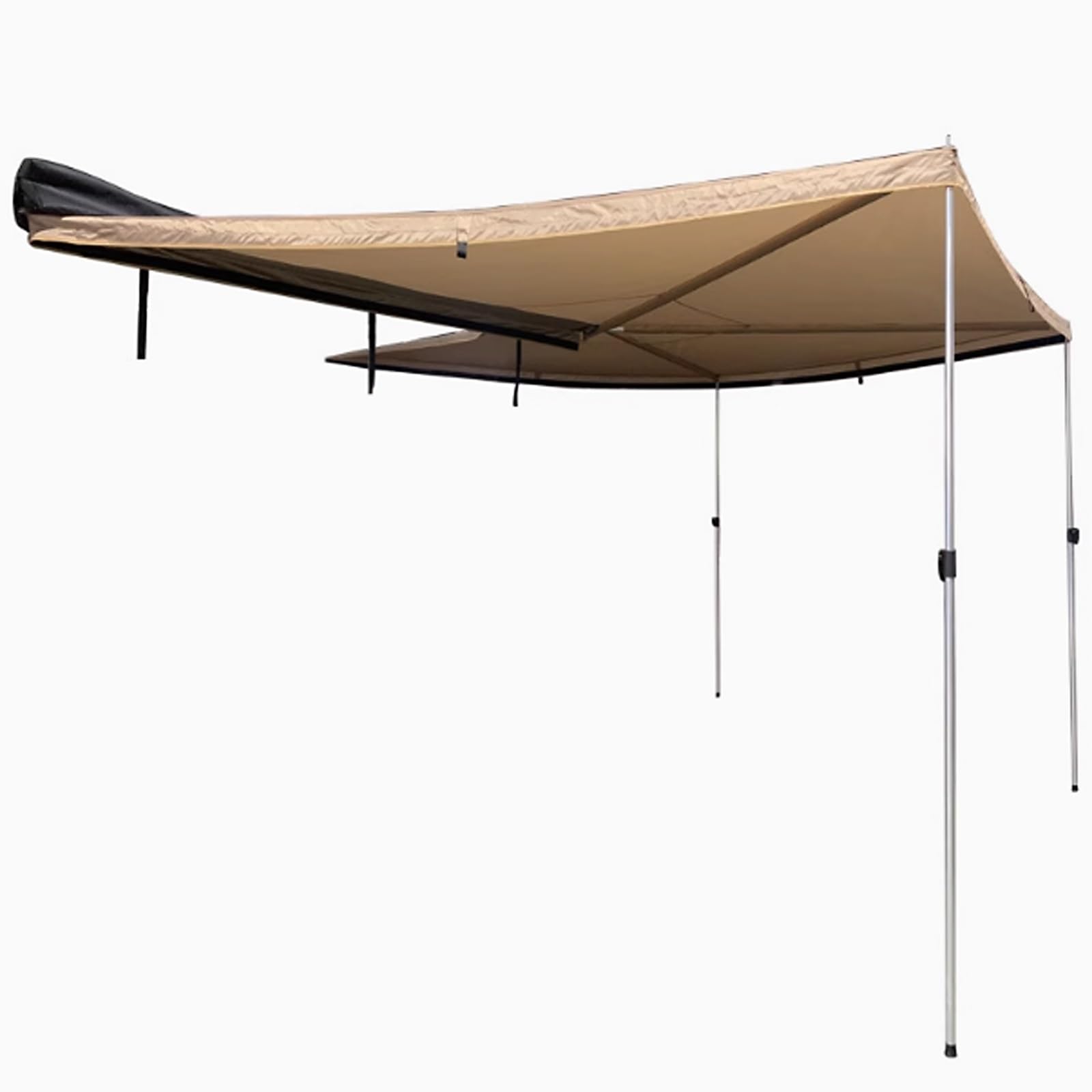Toldo Camper Retráctil de 270° para Coche, Avance Caravana para Camping, de Vinilo Negro, Impermeable, para SUV, Camiones y Furgonetas(2 m/6.6 ft)