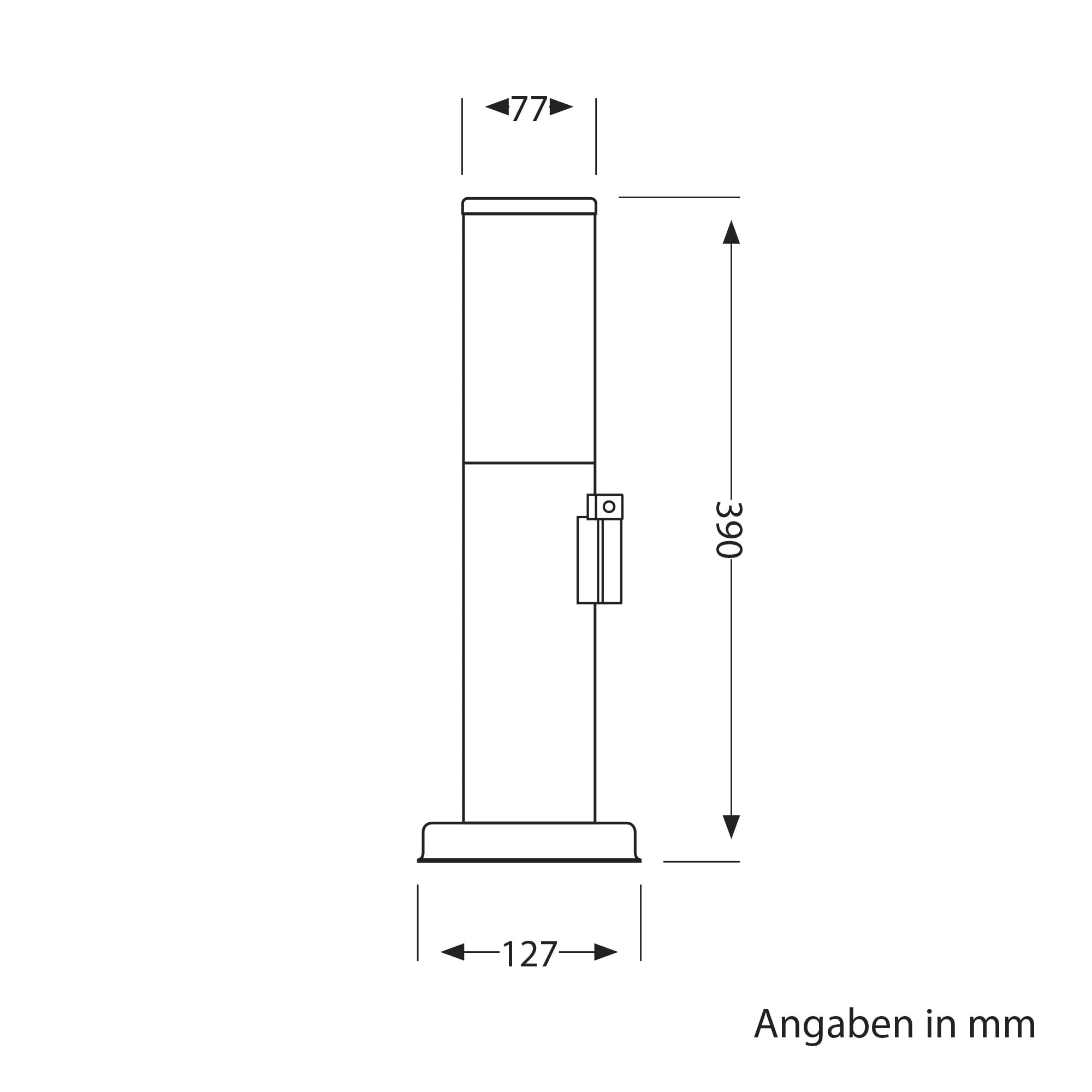 ledscom.de 2 szt. lampy ogrodowe/słupkowe PORU do zastosowań zewnętrznych, IP44, 39 cm, stal nierdzewna, 1x E27 maks. 40 W, gniazdko