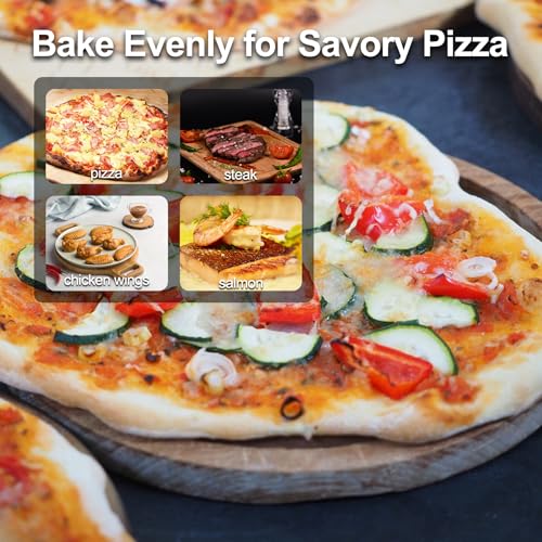 Upgrade Pizza Oven,12 Inch Electric Pizza Oven Indoor Portable,Stone Pizza Oven,1200W Portable Countertop Pizza Ovens with Viewing Window