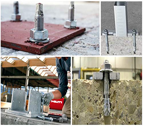 Levanco 3/8\" X 3\" Concrete Anchor, 304 Stainless Wedge Anchor with Excellent Anti-Rust Performance, 304(18-8) Stainless Steel Concrete Anchors and Screws Kit (10pcs)