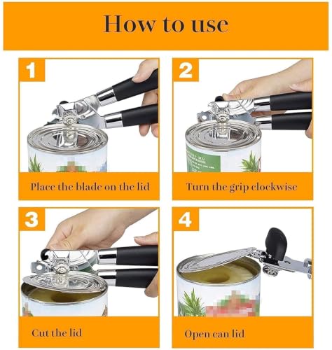 Image of Multipurpose Manual Can Opener and Bottle Opener, Tin Cutter with Smooth Edge Comfortable & Anti Slip Hand Grip Multi