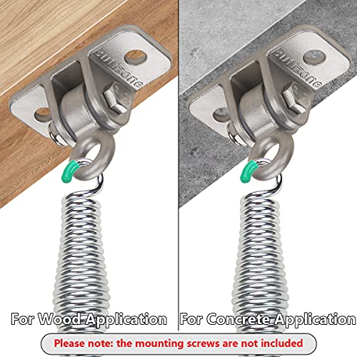 Butizone Porch Swing Hanging Kit, 304 Stainless Steel Swing Hangers And Galvanized Springs For Ceiling Mount Porch Swings And Hammock Chairs, 700 Lbs. Capacity, Set Of 2 #TOP4