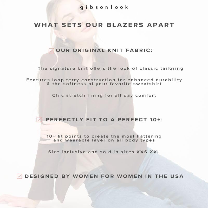 GIBSONLOOK Women's Double Breasted Blazer, Casual Work Wear, Fitted Blazer Jacket Open Front Long Sleeve Suit Jacket - Image 7